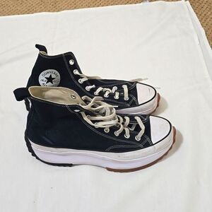 Converse Run Star Hike Hi Women's Size 12.5 Mens 11 Black White Gum Sneakers